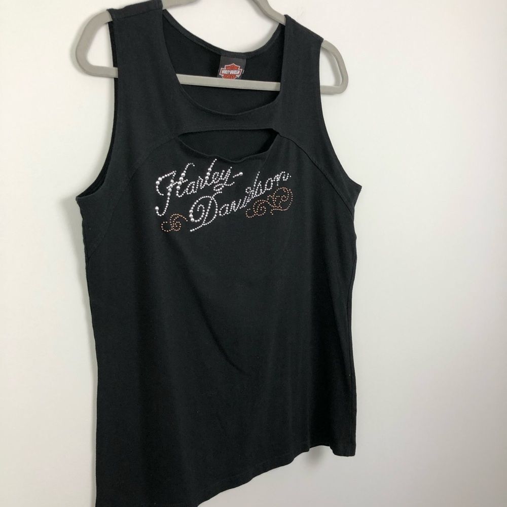 Black studded Harley Davidson top